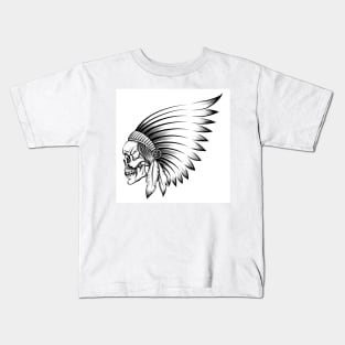 Indian Skull Emblem Kids T-Shirt